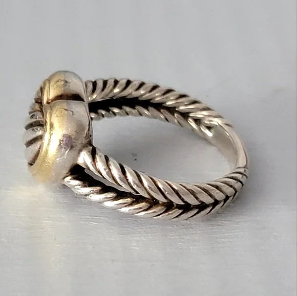 David Yurman Two-Tone Cable Heart Ring